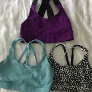 Set of 3 size 6 Lululemon sports bras